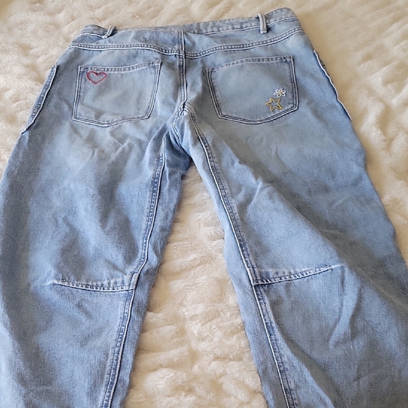 DRIFTWOOD Blue Straight Leg Jeans with Faded Distressing - Picture 6 of 6